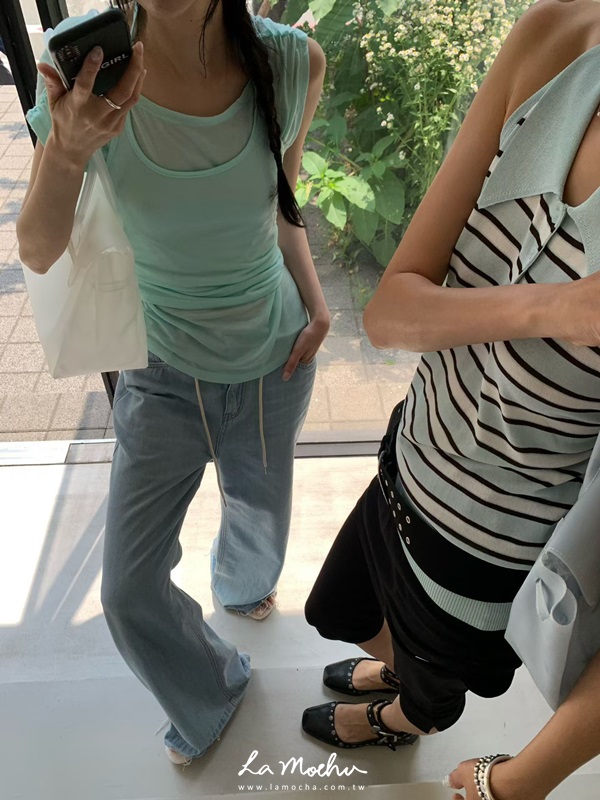 設計袖真兩件式上衣